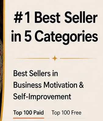 Promotional panel documenting number-one bestseller rankings in five categories
