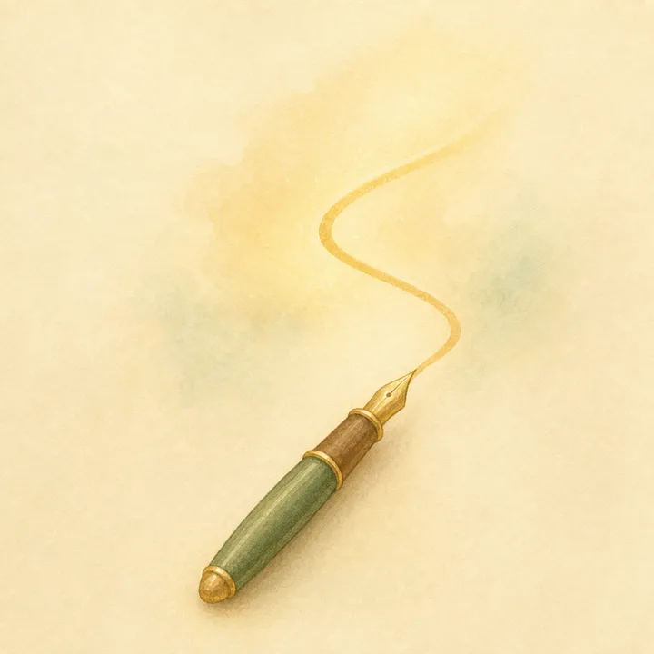 Storybook artwork of a pen tracing an ambitious upward path