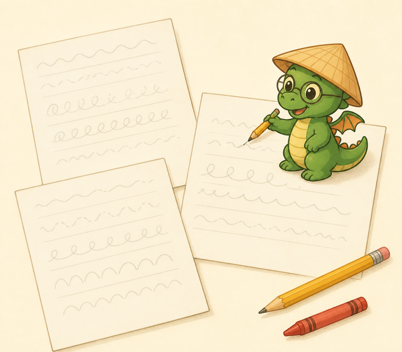 A printed SayViet practice page, ready for pencil work